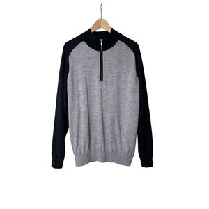 Full Turn Custom Apparel Merino Wool Lined Sweater Mens 1/4 Zip Golf XL